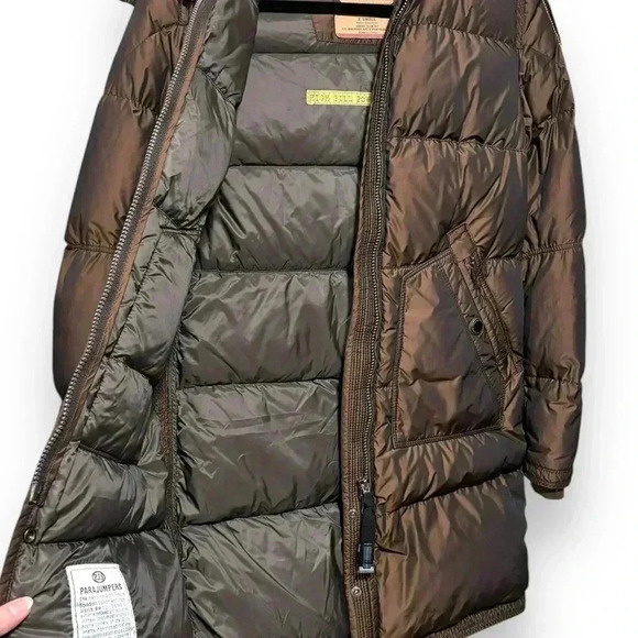 Parajumpers Two-tone Long Chocolate Brown Down Feather Puffer Ski Jacket Size XS - Picture 6 of 14